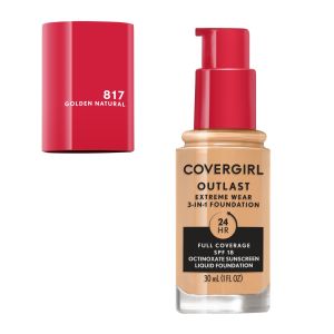 COVERGIRL Outlast Extreme Wear Foundation SPF18, 817 Golden Natural, 1 oz"