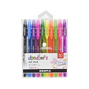 Zebra Pen Doodlerz Medium Gel Stick Pen, Assorted Neon Colors, 10 Ct | CVS