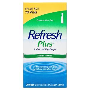 Refresh Plus Lubricant Eye Drops Non-Preserved Tears, 70 Single-Use Containers, 0.01 fl oz (0.4 mL)"