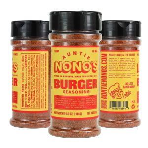 Auntie Nono’s Burger Seasoning, All-Natural Smoke Seasoning for Burgers, Steaks, Fries, Veggies, Pork, Grilling, BBQ, and Snacks, 6.5 oz."