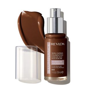 Revlon Illuminance Skin-Caring Liquid Foundation Makeup, Medium Coverage, 613 Honey Java, 1 fl oz"