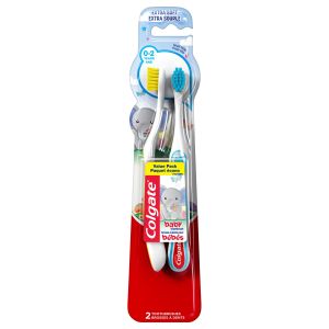 Colgate Kids My First Toothbrush, Extra Soft Baby Toothbrushes, 2 Pack"