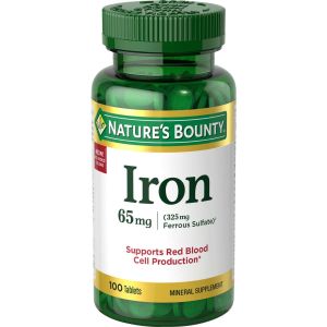 Nature’s Bounty Iron Supplement, 65mg, 100 Tablets"