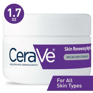 CeraVe Skin Renewing Face Night Cream with Peptide Complex, Niacinamide & Hyaluronic Acid for All Skin Types, 1.7 oz"