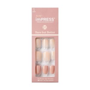 KISS imPRESS Bare but Better Press-on Nails, Simple Pleasure, 30 Count"