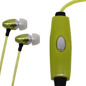 3.5mm Light-Up Stereo Earbuds with Mic, Tangle Free Cord. Flashing Lights Reacts to The Sound of The Beat, Green"