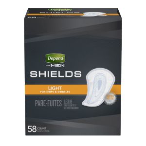 Depend Shield Incontinence Pads for Men Bladder Control Pads, Light, 58 Count"