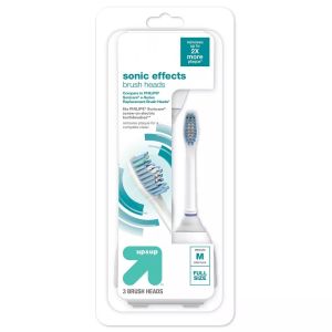 Up & Up Sonic Effects Fluoride-free Recyclable Replacement ToothbBrush Head, 3 Count"