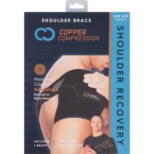 Copper Compression Flexible Recovery Shoulder Brace, One Size Fits Most"