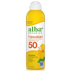 Alba Botanica Hawaiian Sunscreen Spray SPF 50, Coconut, 5 fl oz"