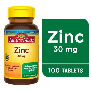 Nature Made Zinc 30 mg Tablets, Dietary Supplement for Immune Support, 100 Count"