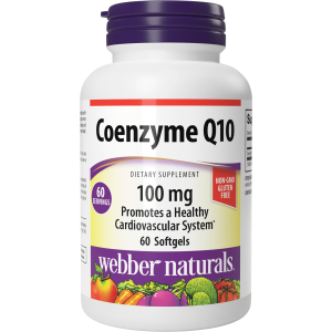 Webber Naturals Coenzyme Q10 (CoQ10) 100mg, High Potency Antioxidant, Non-GMO, Gluten Free, 60 softgels, for Heart Health and Cellular Energy Production"