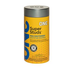 ONE Condoms Super Studs | Studded Condoms, Textured Condoms, Latex Condoms 12 Pack"