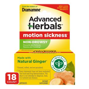 Advanced Herbals by Dramamine, Non-Drowsy Motion Sickness Relief, with Natural Ginger, 18 Count"