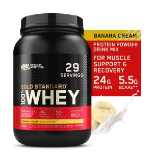 Optimum Nutrition, Gold Standard 100% Whey Protein Powder, Banana Cream, 2 lb, 29 Servings"