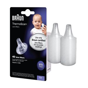 Braun Thermoscan Ear Thermometer Lens Filters, Latex-Free, BPA Free, 40 Pack, Clear, LF40US01"