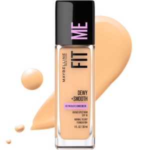 Maybelline Fit Me Dewy and Smooth Liquid Foundation, SPF 18, 210 Sandy Beige, 1 fl oz"