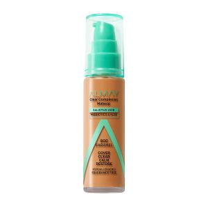 Almay Clear Complexion Foundation Makeup, Hypoallergenic, 800 Caramel, 1 fl oz"