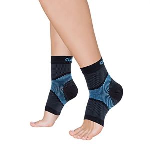 Copper Fit Ice Plantar Fascia Ankle Compression Sleeve Brace, Black, Small/Medium, FSA HSA Eligible"