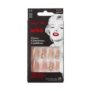 Marilyn Monroe x KISS Limited Edition Medium Almond Glue-On Nails, Nude, 28 Pieces"