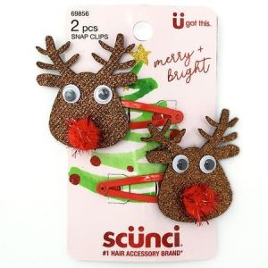 Scunci Novelty Reindeer Clips - 2.0 Ea