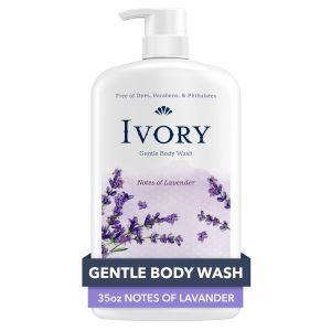 Ivory Mild and Gentle Body Wash, Lavender Scent, for All Skin Types, 35 fl oz"