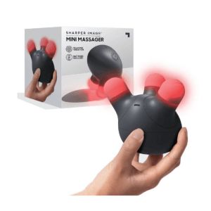 Sharper Image Black Powerful Mini Handheld Compact Massager with Light-Up Glow Nods - Next-Level Portable Relaxation