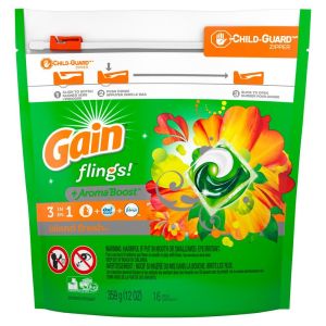 Gain Flings Liquid Laundry Detergent Island Fresh Scent 16 Count