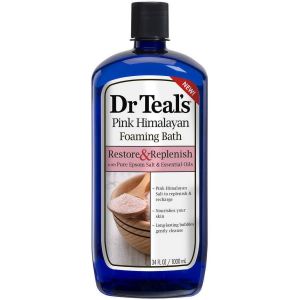 Dr Teal's Pink Himalayan Foaming Bath, Relax & Replenish with Pure Epsom Salt & Essential Oils, 34 fl.oz."