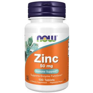 NOW Supplements, Zinc (Zinc Gluconate) 50 mg, Supports Enzyme Functions*, Immune Support*, 100 Tablets"