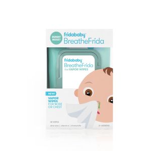 Frida Baby Breathe Frida Vapor Rub Wipes for Kids Decongestant Relief, Cold Medicine with Aloe, 30 Ct"