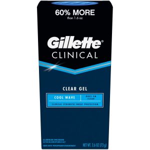 Gillette Clinical Clear Gel Cool Wave Antiperspirant and Deodorant, 2.6 oz"