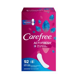 Carefree, Acti-Fresh, Daily Liners, Long, Unscented, 92 Liners