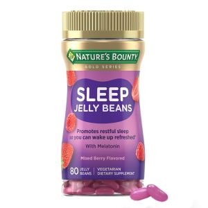 Nature's Bounty Melatonin for Sleep Aid Jelly Beans, Mixed Berry, 80 Count"