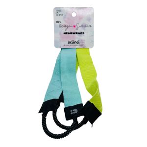 Scunci - Xo Morgan Simianer, Elastic Headwraps, Turquoise Lime Green, 2-Count"