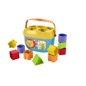 Fisher-Price Baby’s First Blocks Shape Sorting Toy with Storage Bucket, 12 Pieces"