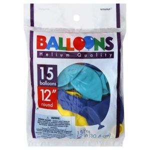 Amscan Solid Color Packaged Latex Balloons 12 Assorted Colors 18/Pack 15 per Pack (113252.99)