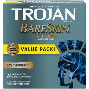 Trojan Sensitivity Bare Skin Premium Lubricant Latex Condoms Value Pack, 24 Ct | CVS