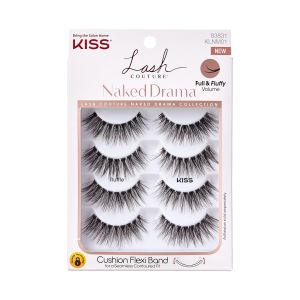 KISS Lash Couture Naked Drama Eyelashes Multipack, ‘Ruffle’, 4 Pairs"