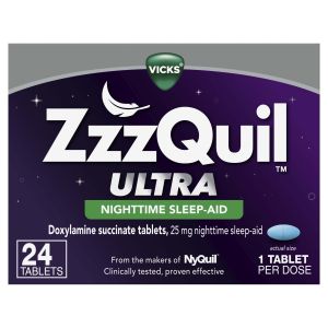 Vicks ZzzQuil Ultra Sleep Aid Tablets, Non-Habit Forming, Doxylamine Succinate, 24 Ct"