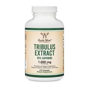 Tribulus Terrestris for Men Purest 95% Steroidal Saponin Content 210 Capsules, 1,000mg Concentrated Natural Fruit Extract, Testosterone and Libido Support by Double Wood Supplements"