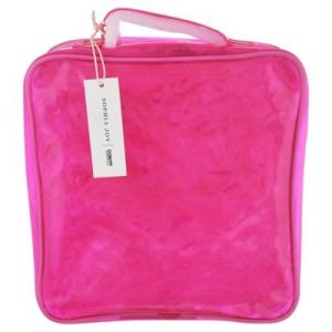 This Sophia Joy Travel Bag Features a Stylish Tinted Pink Design and Is Perfect for Holding Makeup and Toiletries.