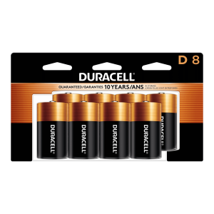 Duracell 1.5V Coppertop Alkaline D Batteries, 8 Pack"