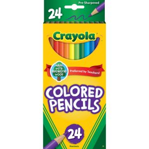 Crayola Colored Pencils, Assorted Colors, Pre-Sharpened, Adult Coloring, 24 Count"