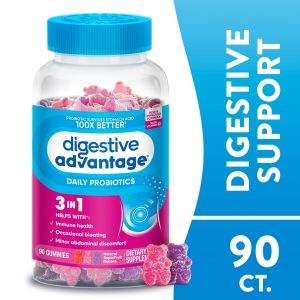 Digestive Advantage Daily Probiotics For Women And Men, Gut Health, Natural Superfruit Flavors, 90 Gummies"