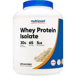 Nutricost Whey Protein Isolate Powder (Unflavored) 5LBS