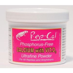 Rep-Cal Research Labs Phosphorous-Free Calcium with Vitamin D3 Ultrafine Powdered Supplement 1ea/3.3 oz