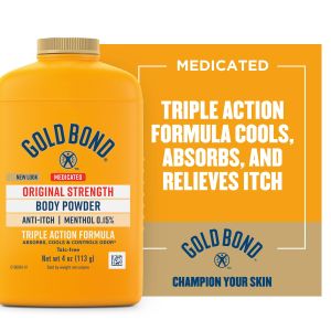 Gold Bond Medicated Original Strength Body Powder with 0.15% Menthol, Talc-Free, 4 oz."