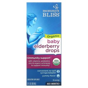 Mommy’s Bliss Organic Baby Elderberry Drops, Health Immunity Support, Unisex, 3 fl oz"