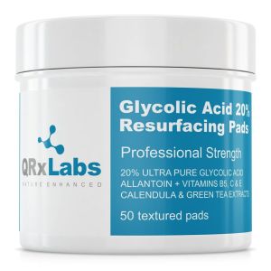 Glycolic Acid 20% Resurfacing Pads with Vitamins B5, C & E, Green Tea, Calendula, Allantoin - Exfoliates Surface Skin and Reduces Fine Lines and Wrinkles"